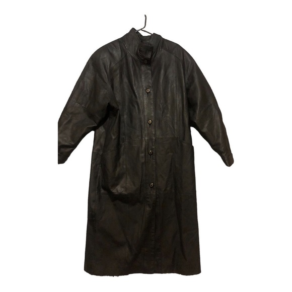 - Women’s Full Length Genuine Black Leather  Coat Size M - Picture 3 of 14